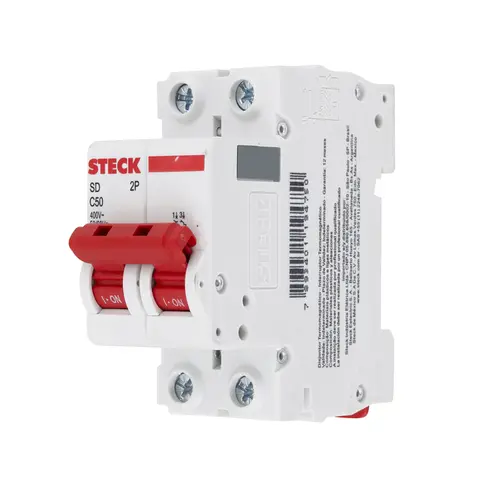 Disjuntor Bipolar Curva C 50A - SDD62C50 - Steck