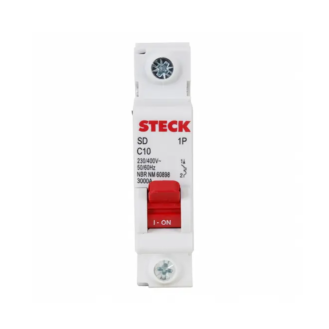 Disjuntor Unipolar Curva C 10A - SDD61C10 - Steck