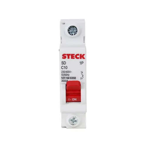 Disjuntor Unipolar Curva C 10A - SDD61C10 - Steck