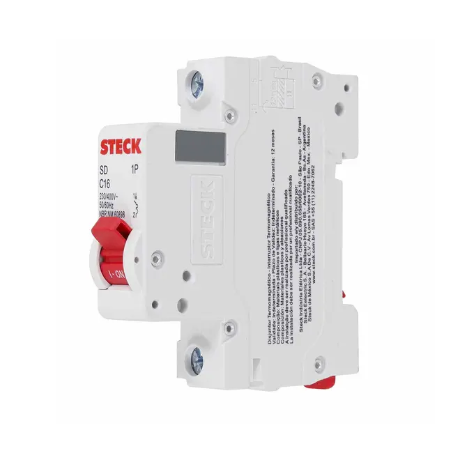 Disjuntor Unipolar Curva C 16A - SDD61C16 - Steck