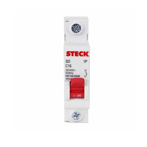 Disjuntor Unipolar Curva C 16A - SDD61C16 - Steck