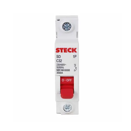 Disjuntor Unipolar Curva C 32A - SDD61C32 - Steck