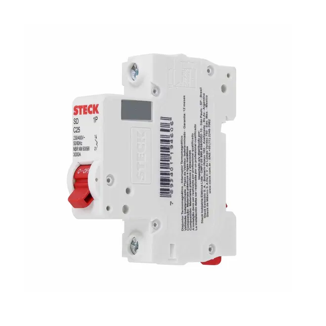 Disjuntor Unipolar Curva C 25A - SDD61C25 - Steck