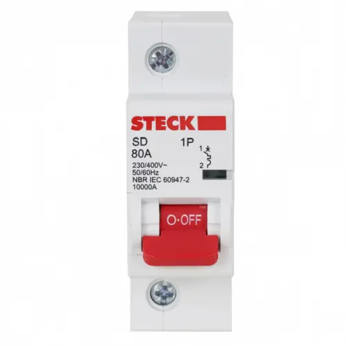 Disjuntor Unipolar Curva C 80A - SDD61C80 - Steck