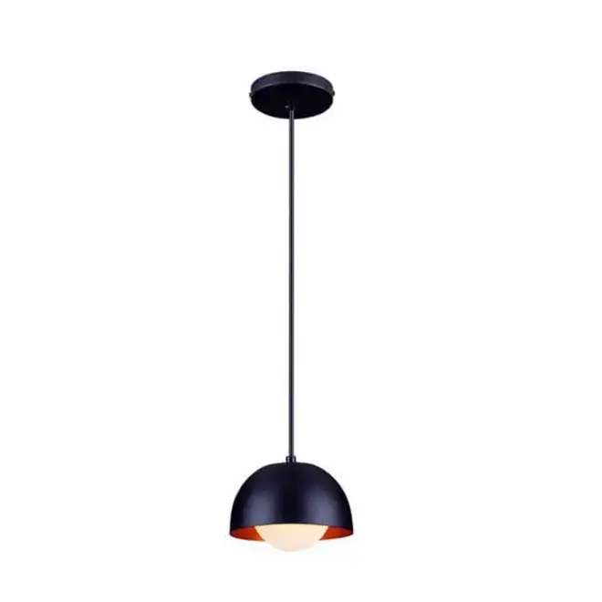 Pendente Noruega 1Lampada Preto/Cobre Startec