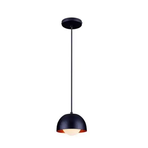 Pendente Noruega 1Lampada Preto/Cobre Startec