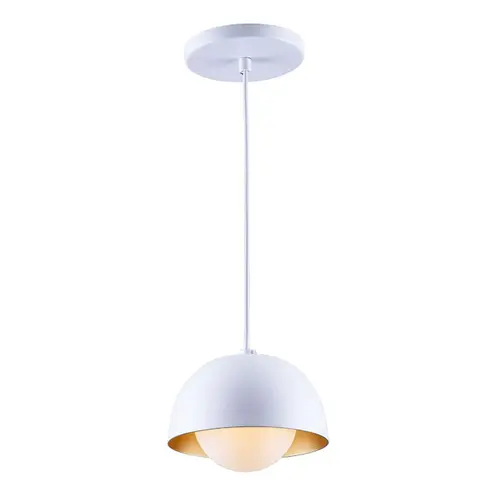 Pendente Noruega 1Lampada Branco/Dourado Startec
