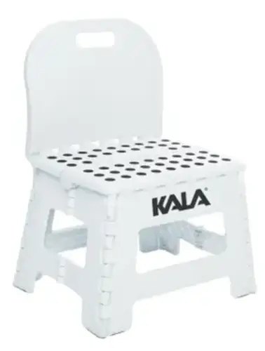 Banqueta com Encosto Dobrável 22cm Branca Kala