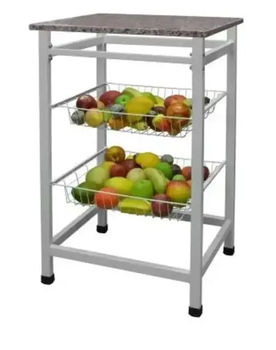 Fruteira com Tampo de Granito Jumbo p/ Microondas Branco Açomix