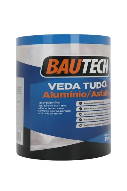 Fita Asfáltica Vedatudo Cinza 30cmx10m - Bautech
