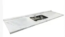 Pia de Cozinha Granito Ouro 1,50m Mármore Branco RW