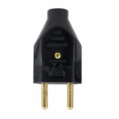 Plugue 2P Macho Junção Padrão 20A/250V Preto Fame