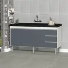 Gabinete de Cozinha Florença 1,44m Branco/Cinza Primatto