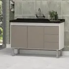 Gabinete de Cozinha Florença 1,14m Branco/Ouro Primatto