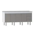 Gabinete de Cozinha Florença 1,74m Branco/Ouro Primatto