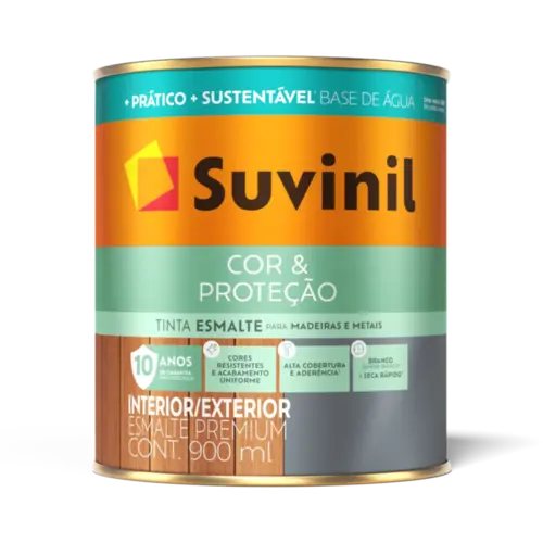Tinta Esmalte Base Água Cor e Proteção Fosco Branco 0,9L Suvinil
