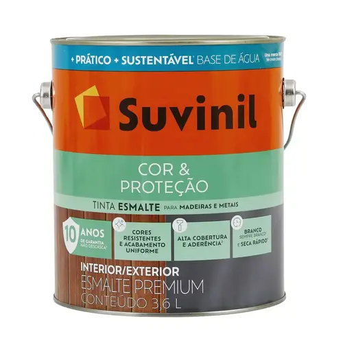 Tinta Esmalte Base Água Cor e Proteção Fosco Branco 3,6L Suvinil