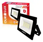 Refletor Led Slim 10w Preto 6500k Biv Ourolux