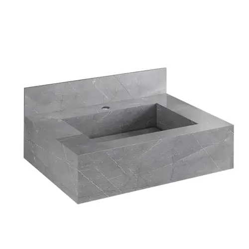 Bancada Porcelanato Lisboa Grafite 60cm Cuba Esculpida - Darabas