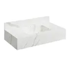 Bancada Porcelanato Lisboa Branca 80cm Cuba Esculpida - Darabas