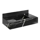 Bancada Porcelanato Lisboa Preta 80cm Cuba Esculpida - Darabas