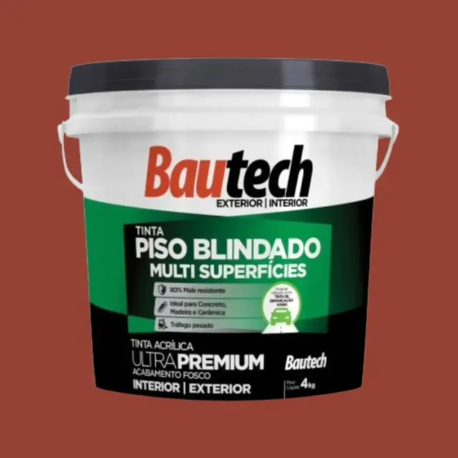Tinta Piso Premium Blindado Multi Superfícies 04 Kg Vermelho 36847 BAUTECH