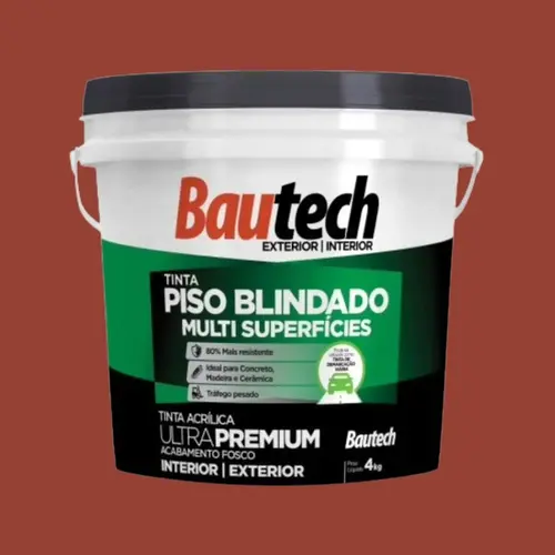 Tinta Piso Premium Blindado Multi Superfícies 04 Kg Vermelho 36847 BAUTECH