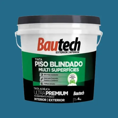 Tinta Premium Acrílica Fosco Piso Blindado 4KG Azul Bautech