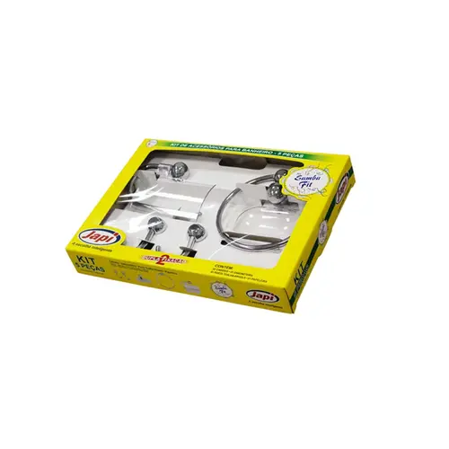 Kit de Acessórios para Banheiro Samba Fit 5PÇ Cromado Japi