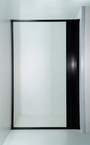 Box Banheiro Sanfonado Flexbox PVC Preto 130x185 TWB