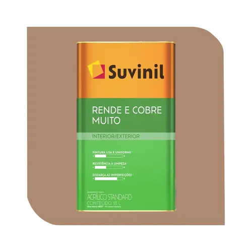 Tinta Acrílica Suvinil Fosco Rende e Cobre Muito Flor Anis 18L