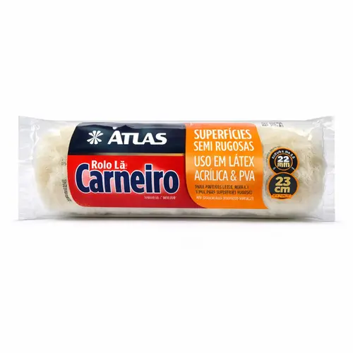 ROLO PARA PINTURA LÃ NATURAL 23CM  ATLAS