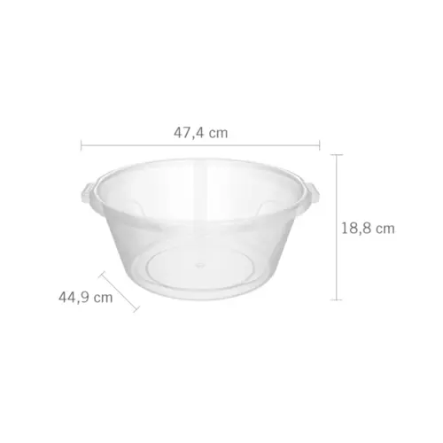 BACIA PLASTICA 20L TRANSPARENTE ASTRA