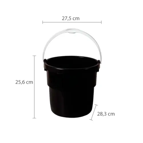 BALDE PLASTICO 8L PRETO ASTRA