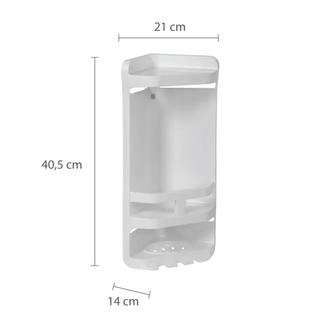 Cantoneira Plástica Dupla com Saboneteira 21 x 14 x 40,5 cm Branca Kant3* Astra