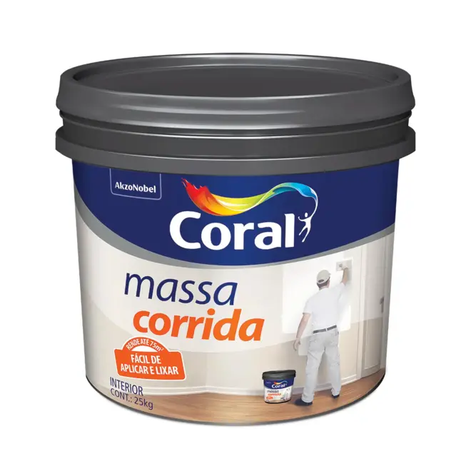 MASSA CORRIDA PVA BALDE PLASTICO 25KG CORAL