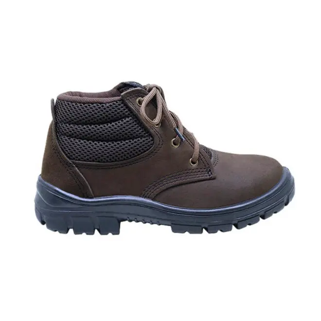 Botina Couro Nobuck Bico PVC Marrom Tamanho 41 Kadesh