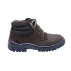 Botina Couro Nobuck Bico PVC Marrom Tamanho 42 Kadesh