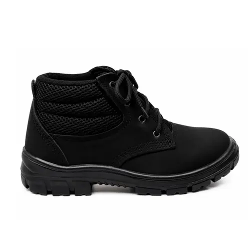 Botina Couro Nobuck Bico PVC Preta Tamanho 39 Kadesh