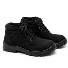 Botina Couro Nobuck Bico PVC Preta Tamanho 41 Kadesh
