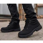 Botina Couro Nobuck Bico PVC Preta Tamanho 42 Kadesh