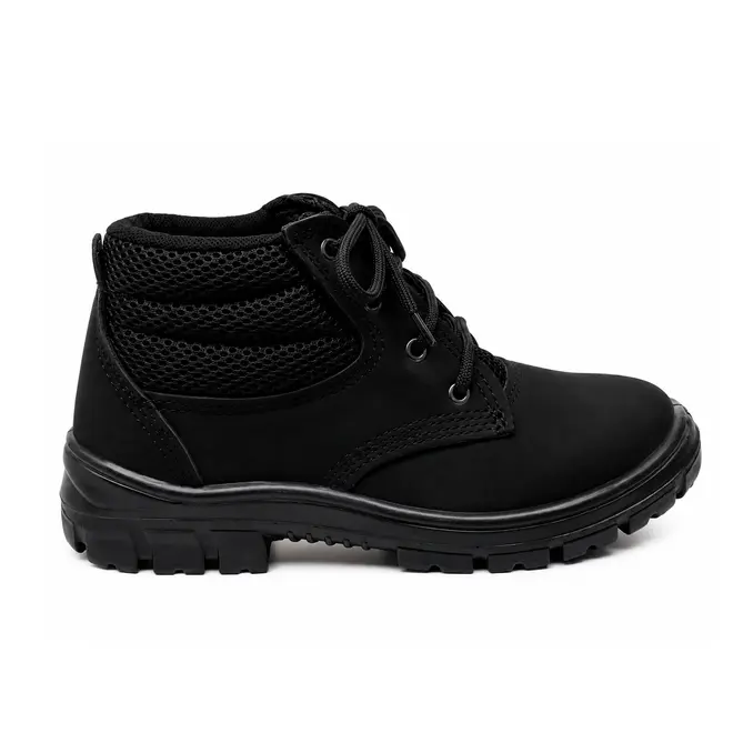 Botina Couro Nobuck Bico PVC Preta Tamanho 43 Kadesh
