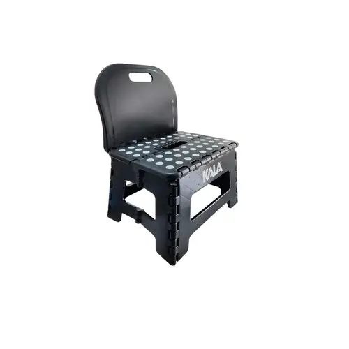 Banqueta com Encosto Dobrável 22cm Preta Kala
