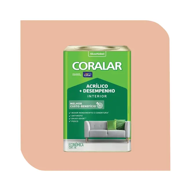 TINTA ACRÍLICA CORALAR PESSEGO 18L CORAL