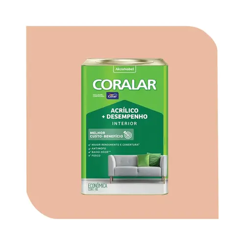 TINTA ACRÍLICA CORALAR PESSEGO 18L CORAL