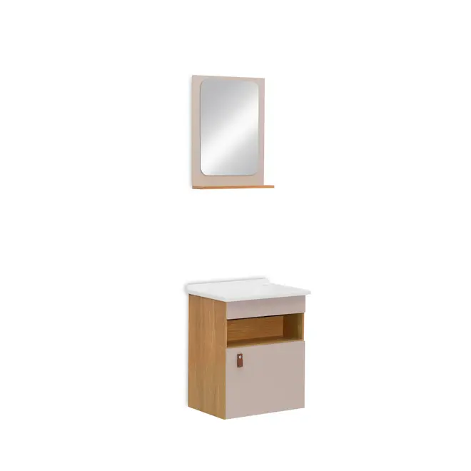 Kit Gabinete Banheiro Unique Freijó/Nude 42cm Corso
