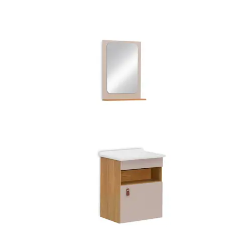 Kit Gabinete Banheiro Unique Freijó/Nude 42cm Corso