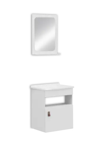 Kit Gabinete Banheiro Unique Branco 42cm Corso