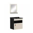 Kit Gabinete Banheiro Unique Preto/Nude 42 cm Corso