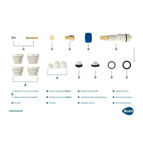 Kit Reparo Fácil Salva Registro Multimarcas 9 em 1 Blukit